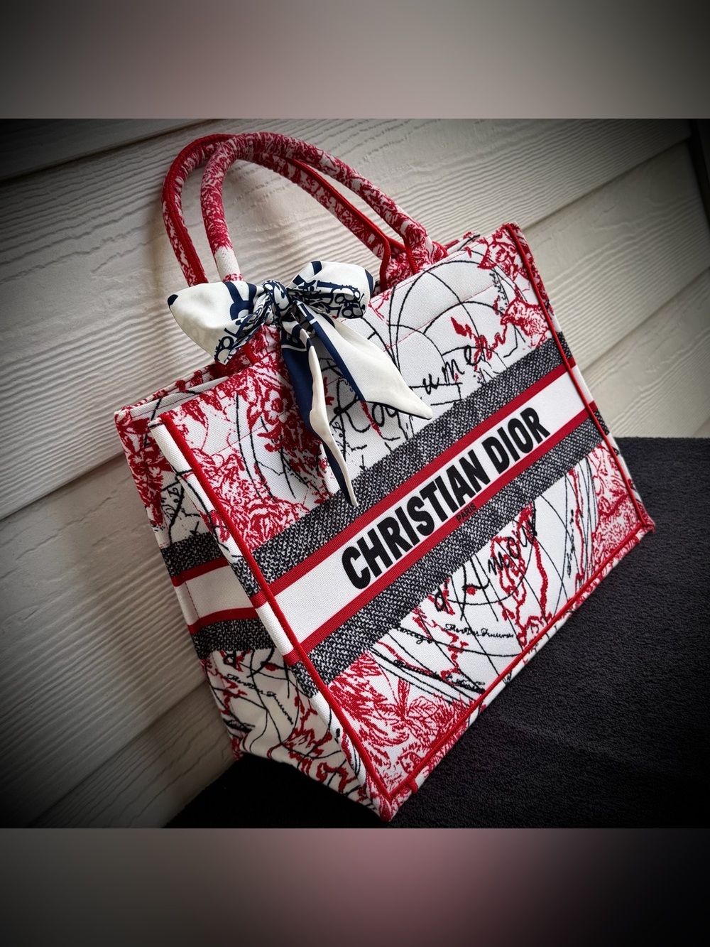 Dior D-Royaume d'Amour Embroidered Medium Book Tote - NEW!